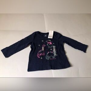 Carter’s Baby Girl Dino/Dinosaur Winter Graphic Long Sleeve T-Shirt 18M NWT